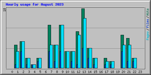 Hourly usage for August 2023